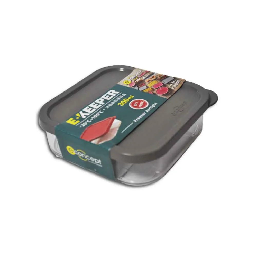 Container Ref EE8006 300ml, Square Freezer Airtight Keeper Elianware