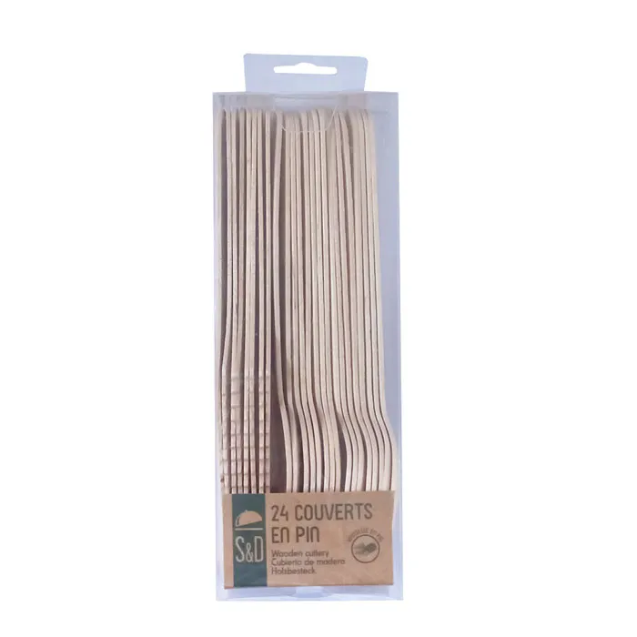 Wooden Cutlery Ref KA3895 Set of 24Pcs [Spoon, Fork & Knife] S&D