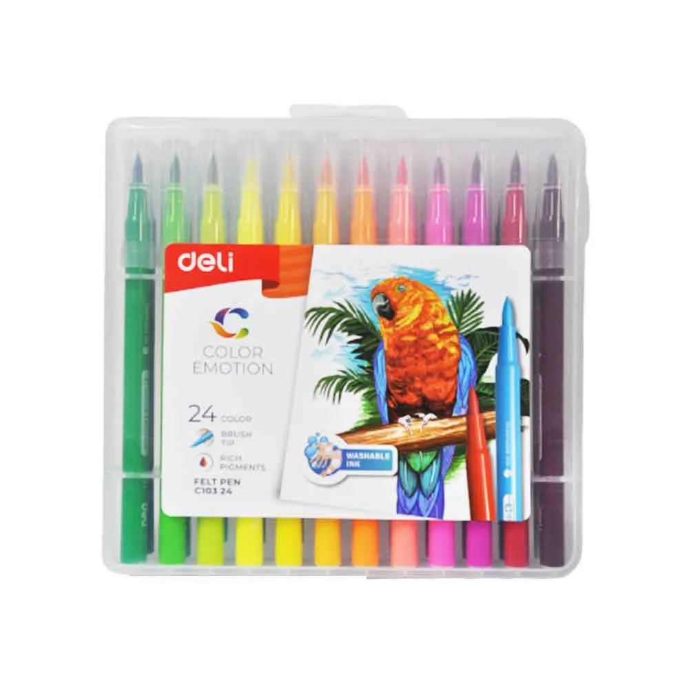 Felt Pen Ref C10324 24 Colors Deli