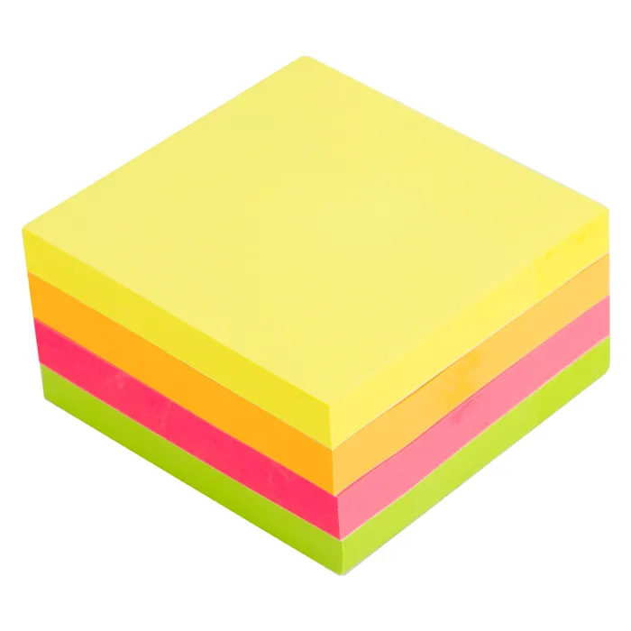 Sticky Notes Fluo Ref A03003 3"*3", 100 Shts x 4 Col Deli