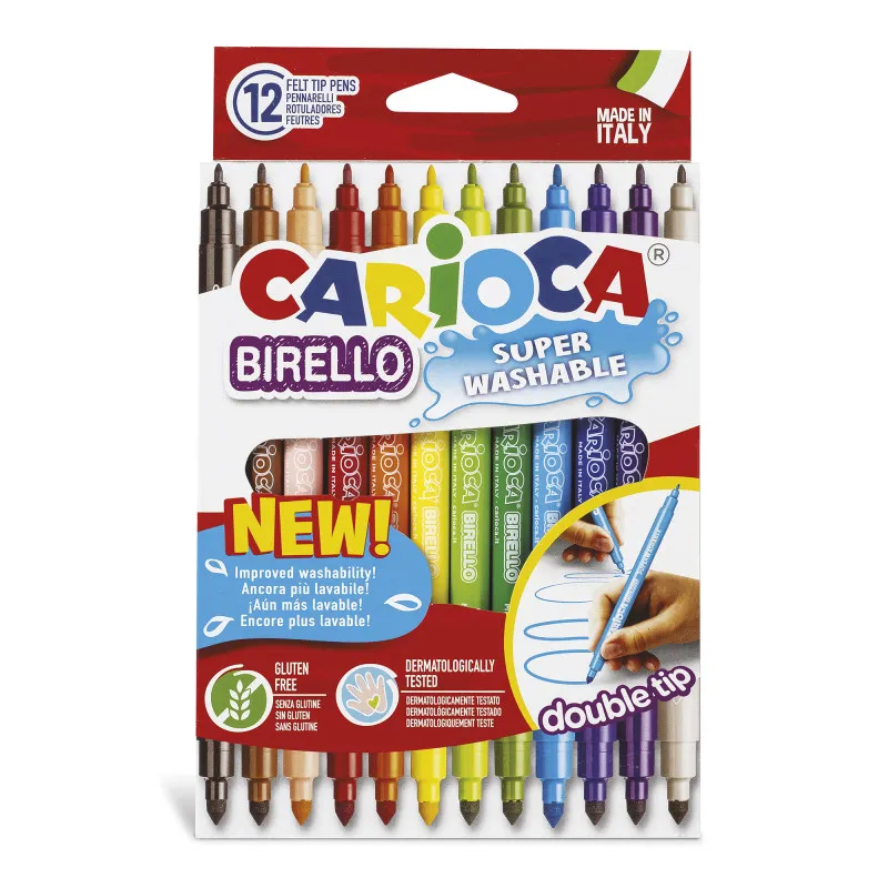 Felt Tip Pens Birello Ref 41457 12pcs, Double Tip Carioca