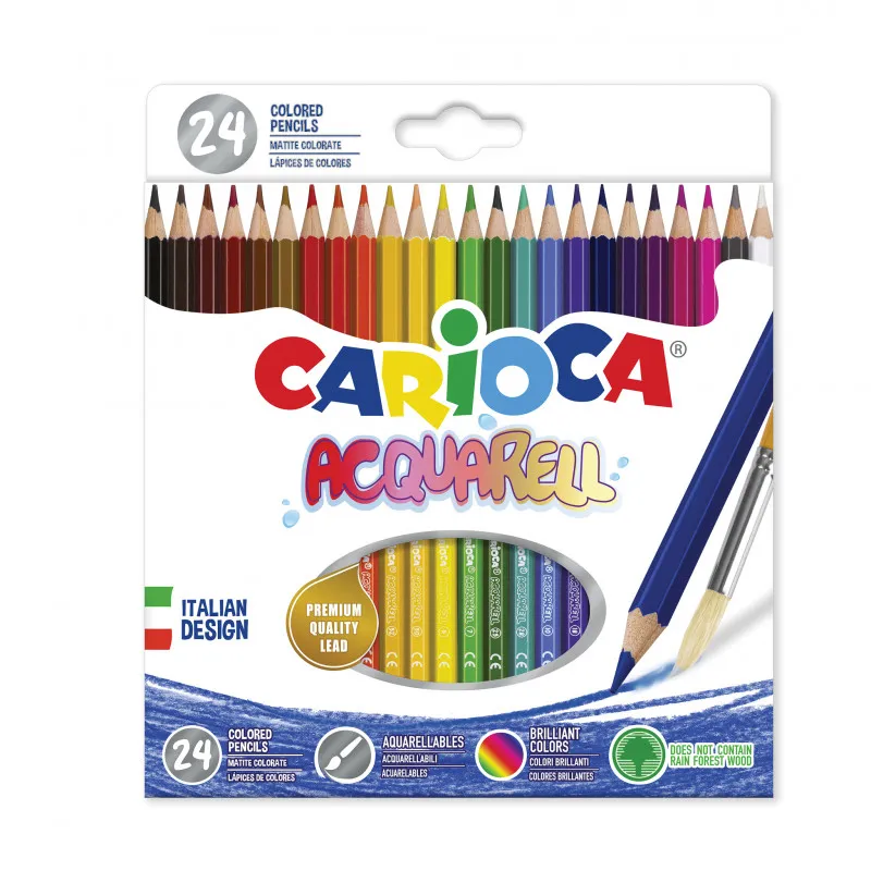 Colored Pencils Acquarell Ref 42858 24pcs, Brilliant colors Carioca