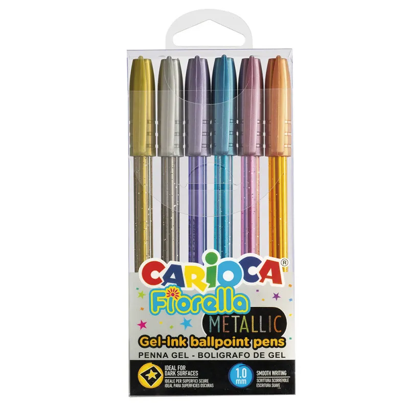 Ballpoint Pens Gel ink Fiorella Ref 43363 6pcs, Metallic Carioca