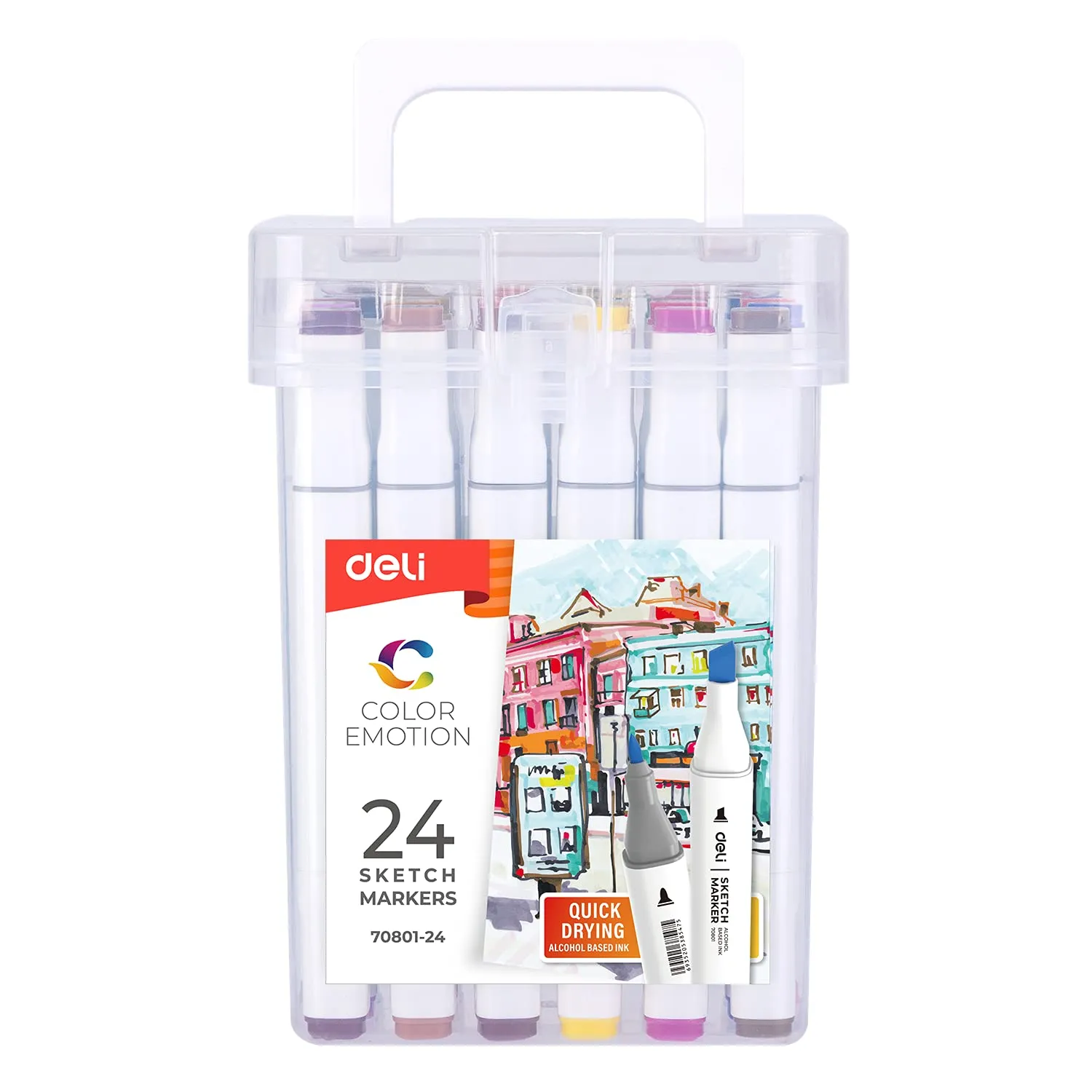 Sketch Twin Marker Ref 70801-24 24 Colours, 7mm Chisel & 1mm Bullet Deli