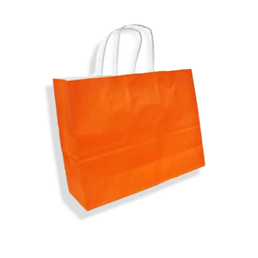 Paper Gift Bag Kraft  Horizontal: 32*25*12 cm, orange WTC