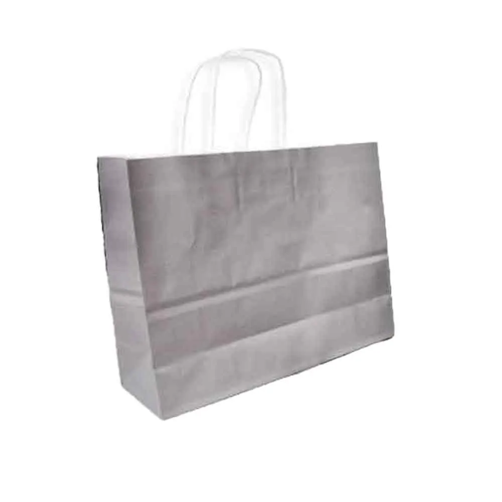 Paper Gift Bag  Horizontal, Size: 32*25*12 cm, silver WTC