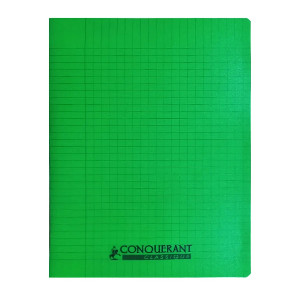 Classic Cover Notebook Ref 100102976 A4, 96 pages, Seyes Lines, Polypro Green Conquerant