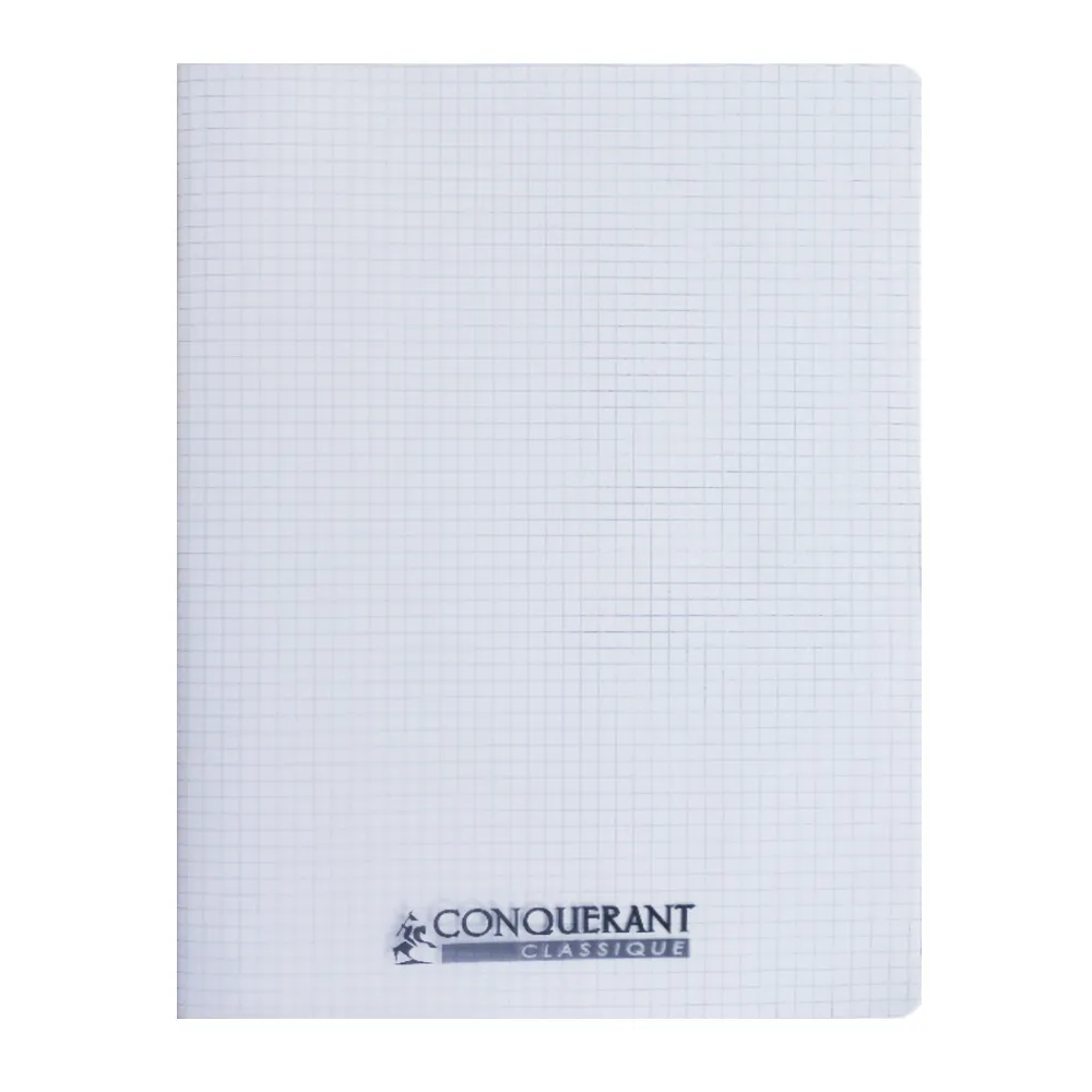 Classic Cover Notebook Ref 400009671 A4, 96 pages, Checkered Colourless Polypro Conquerant