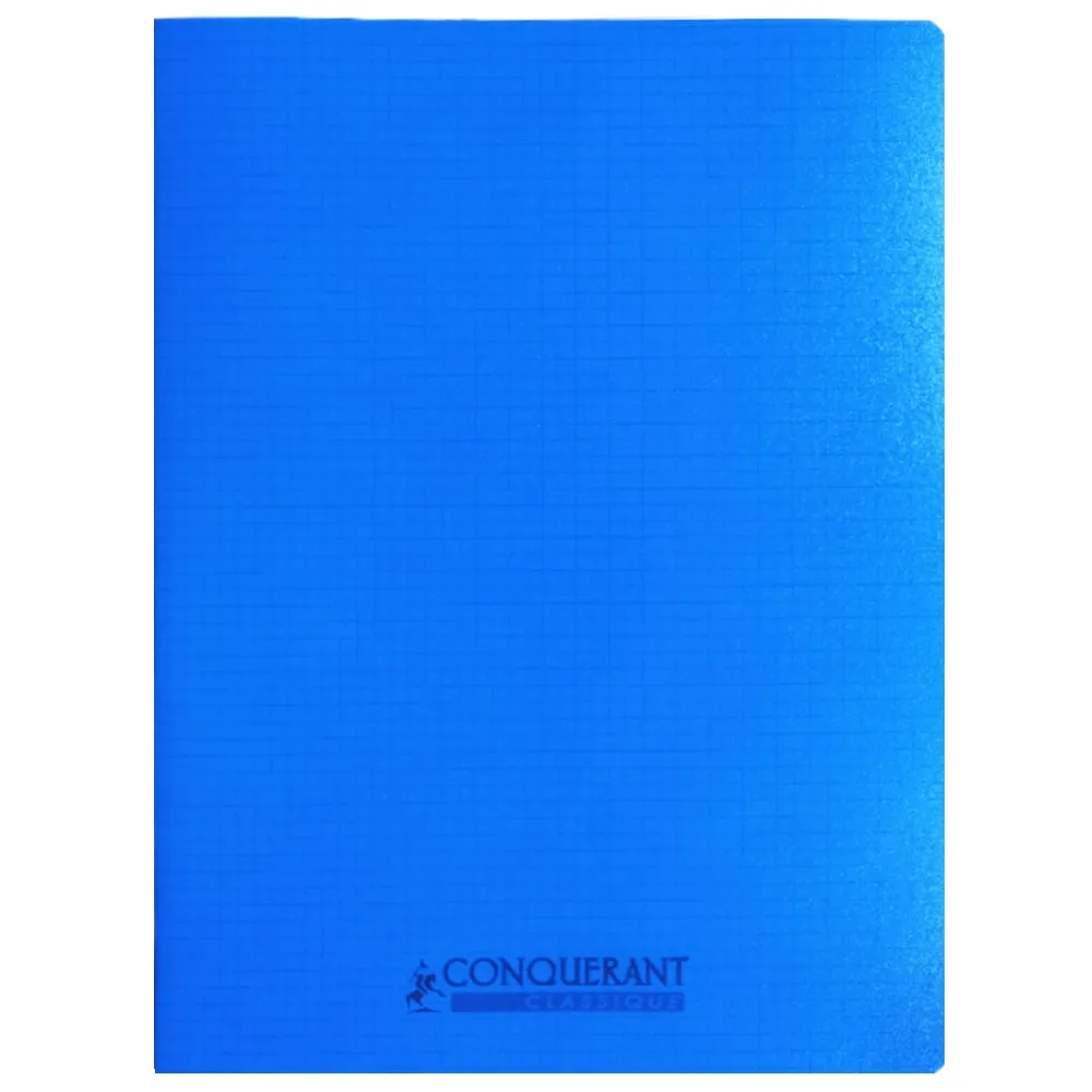 Classic Cover Notebook Ref 400092042 240*320cm, 96 pages, Checkered Polypro Blue Conquerant