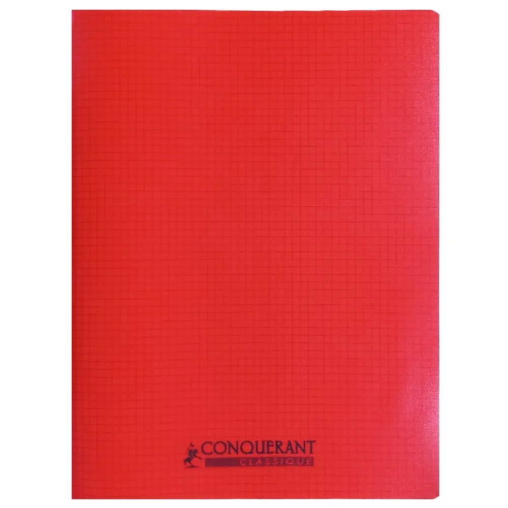 Classic Cover Notebook Ref 400092044 240*320cm, 96 pages, Checkered Polypro Red Conquerant
