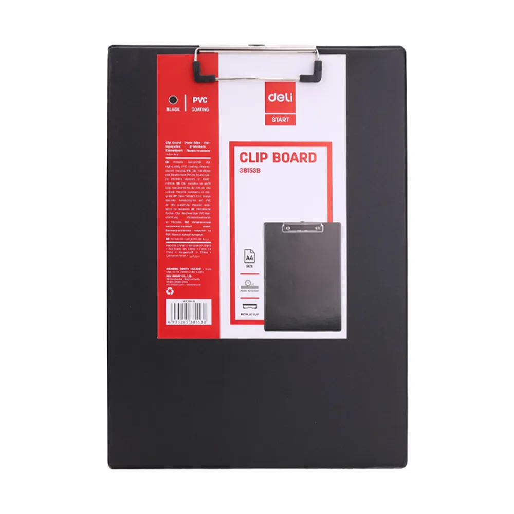 Clipboard Ref 38153B A4, Black Deli