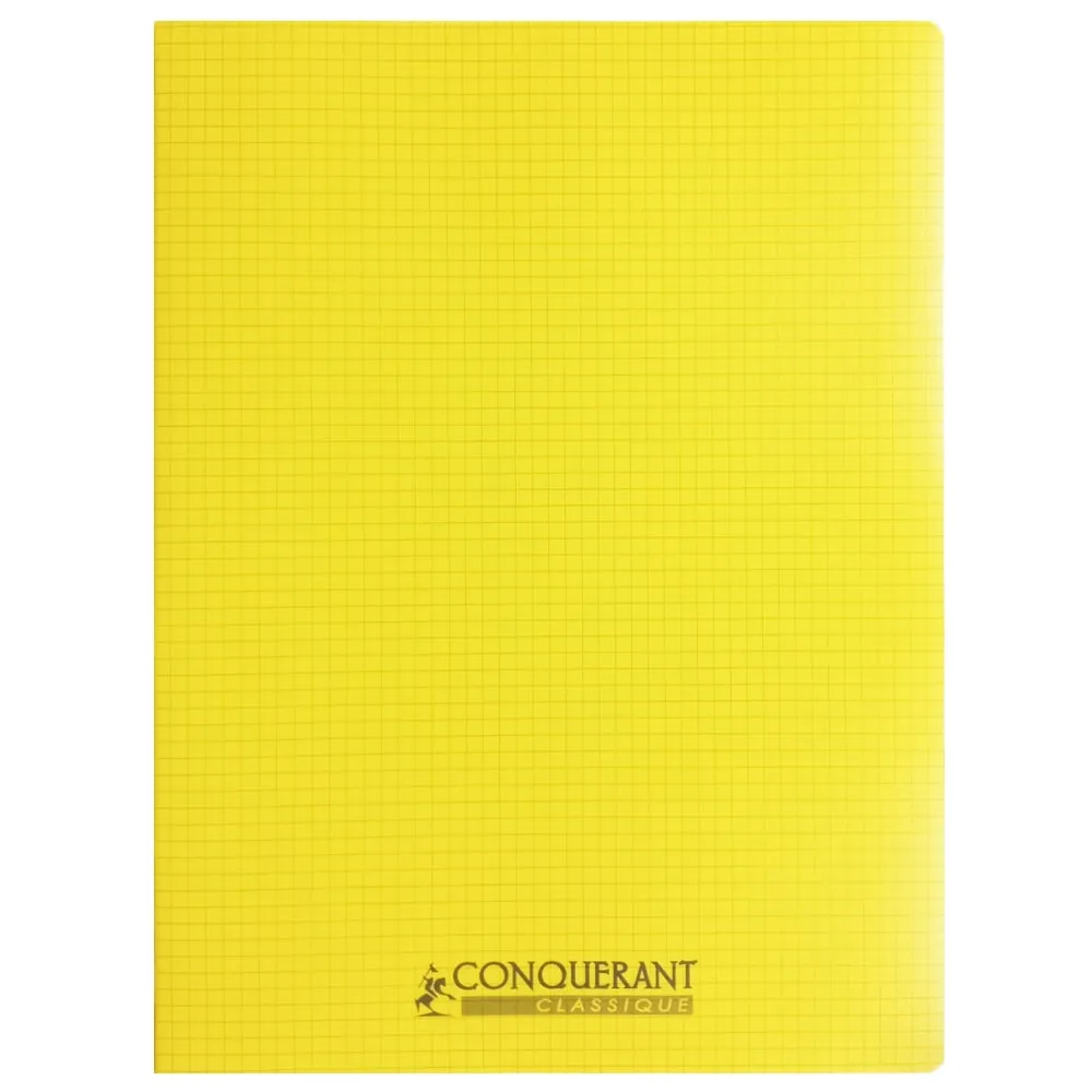Classic Cover Notebook Ref 400092043 240*320cm, 96 pages, Checkered Polypro Yellow Conquerant