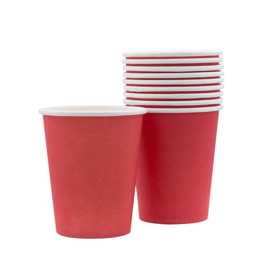 Disposable Paper Cup  200 ml , Red [Pk 10] WTC
