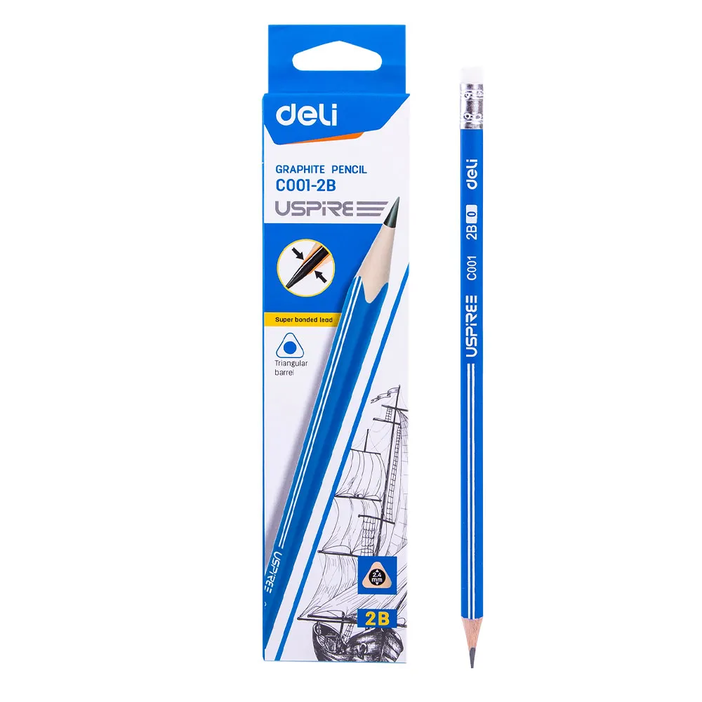 Wood Pencil  C001-2B 2B [Pk 12] Deli