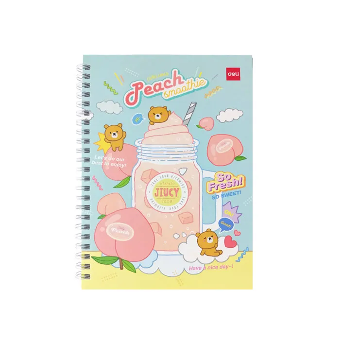 Spiral Notebook Ref ELA560 A5 , 60 Sheets Ruled , Double Wire , Juice and Candy Deli