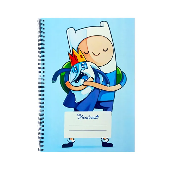 Spiral Notebook A4, 120 Sheets Ruled, Finn & Ice King My Academia