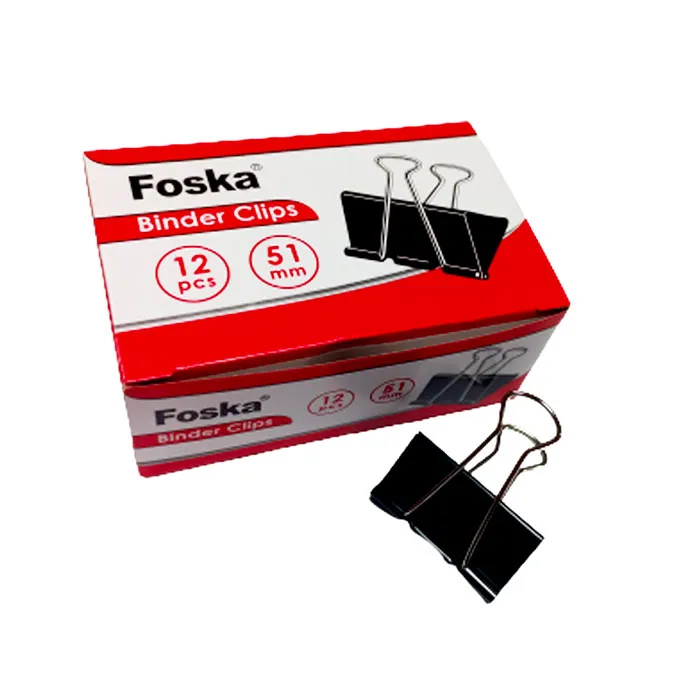 Binder Clips Ref 800-1 51mm, Black 2 Inch [Pk 12] Foska