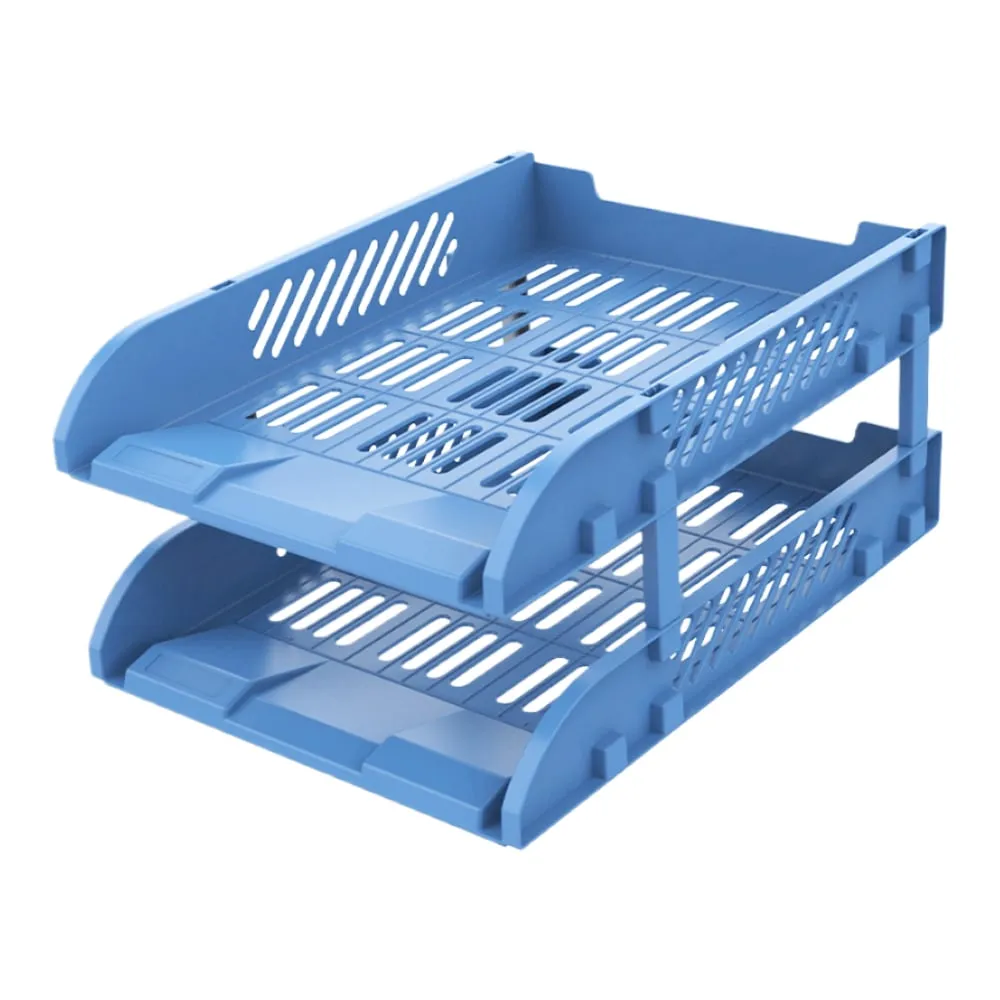 File Tray Ref 9212 2 Layers, 325*241*155mm ,Available : Blue, Grey, Black,  Deli
