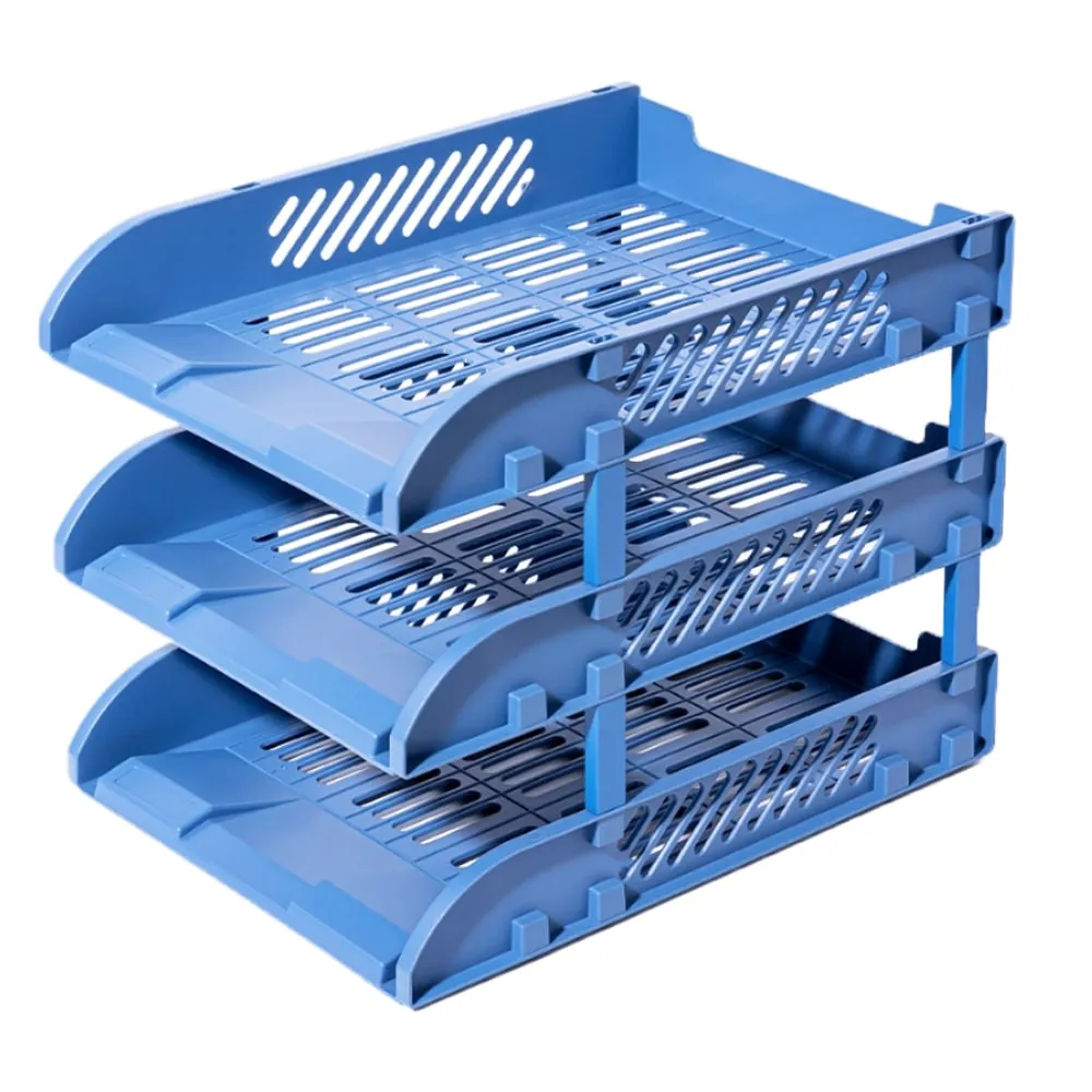 File Tray Ref 9213 3 Layers ,S:325*241*255mm:Black Deli