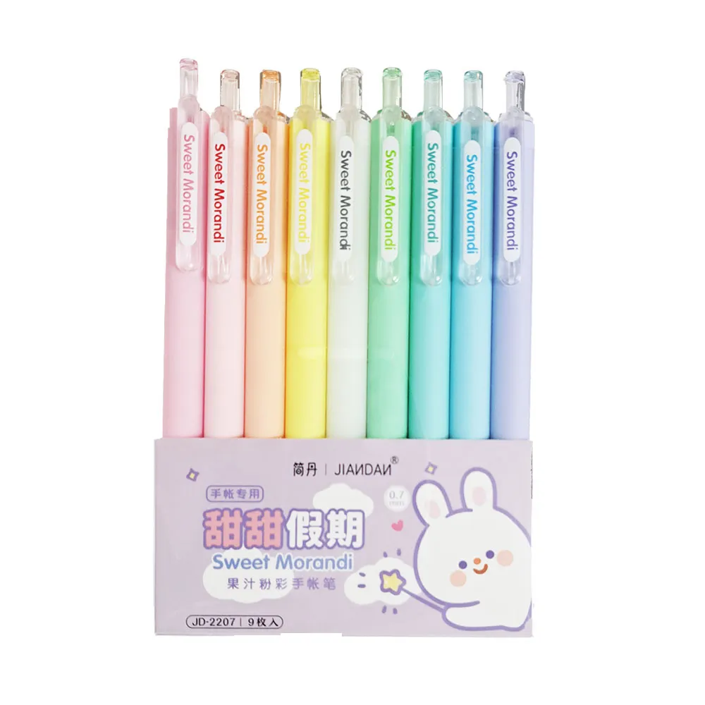 Gel Pen Ref JD2207 0.7mm Sweet Morandi [Pk 9] MeliMelo