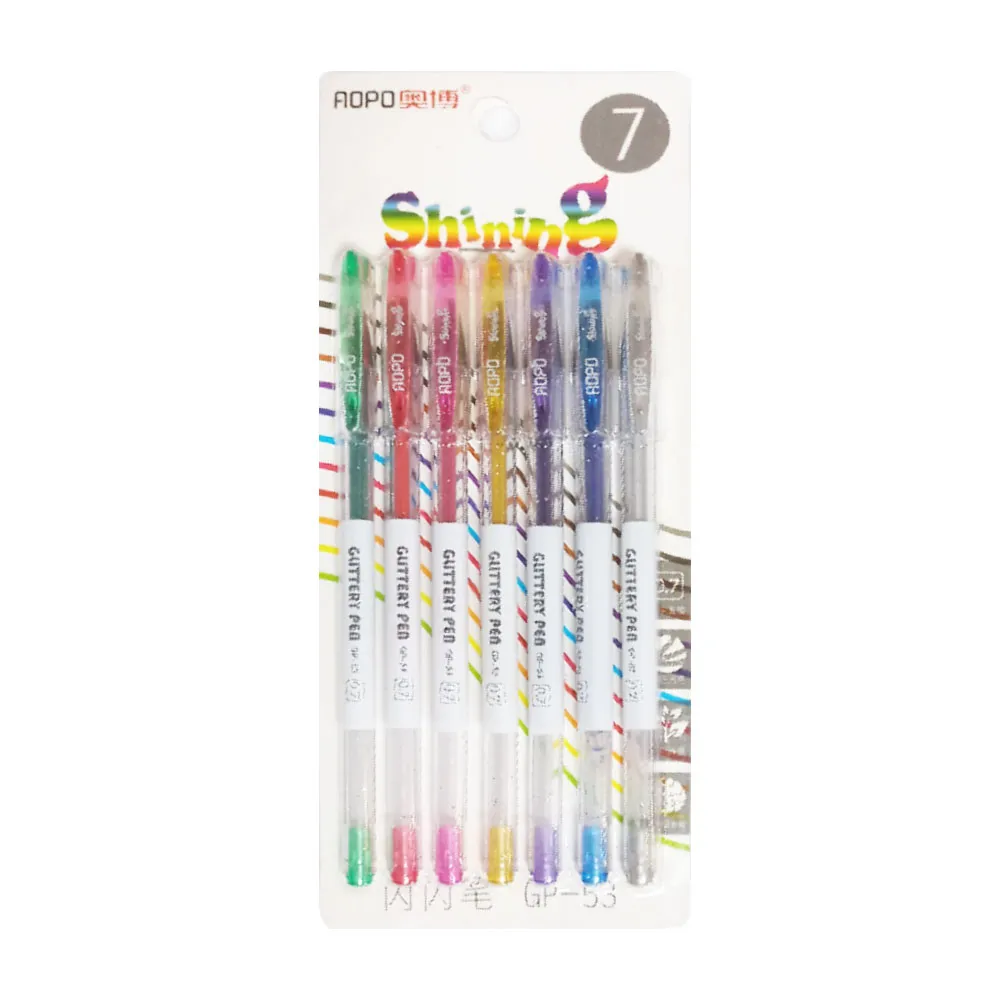 Glitter Pen Ref GP-53 1.0 mm, Assorted Colors [Pk 7] SW