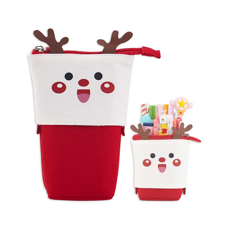 Pencil Case Cloth Pop Up Reindeer Red Sliding [22*10cm]  My Academia