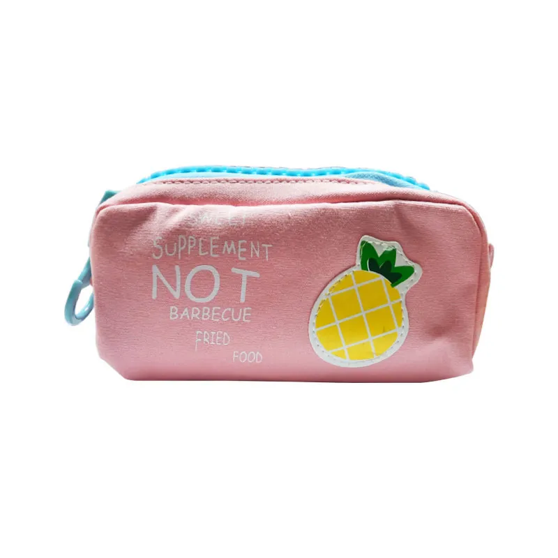Pencil Case Polyester Big Zipper Pink Pineapple [19*10cm] My Academia