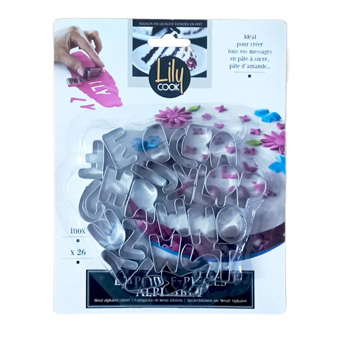 Cutter Alphabet Ref KP5130 Set of 26, Inox Lily Cook