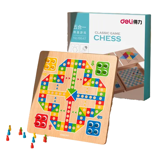 2 in 1 Chess Combination Ref 18646 Ludo + Checkers, Assorted Deli