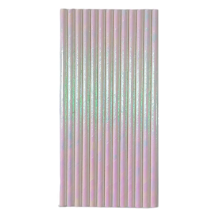 Paper straw party 19.5 cm, dazzling color [pk25] WTC