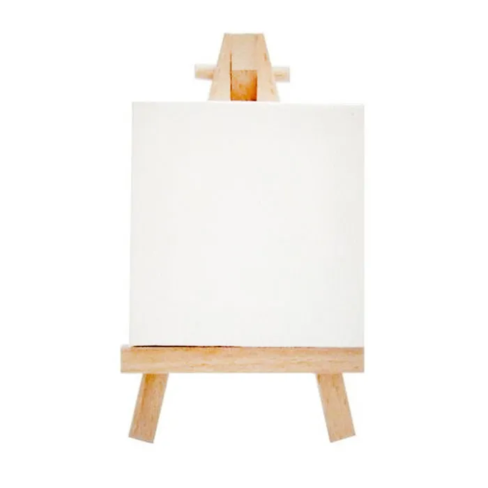 Artist Canvas Set Ref MCS1010 Mini With Wooden Stand, 10*10cm SW
