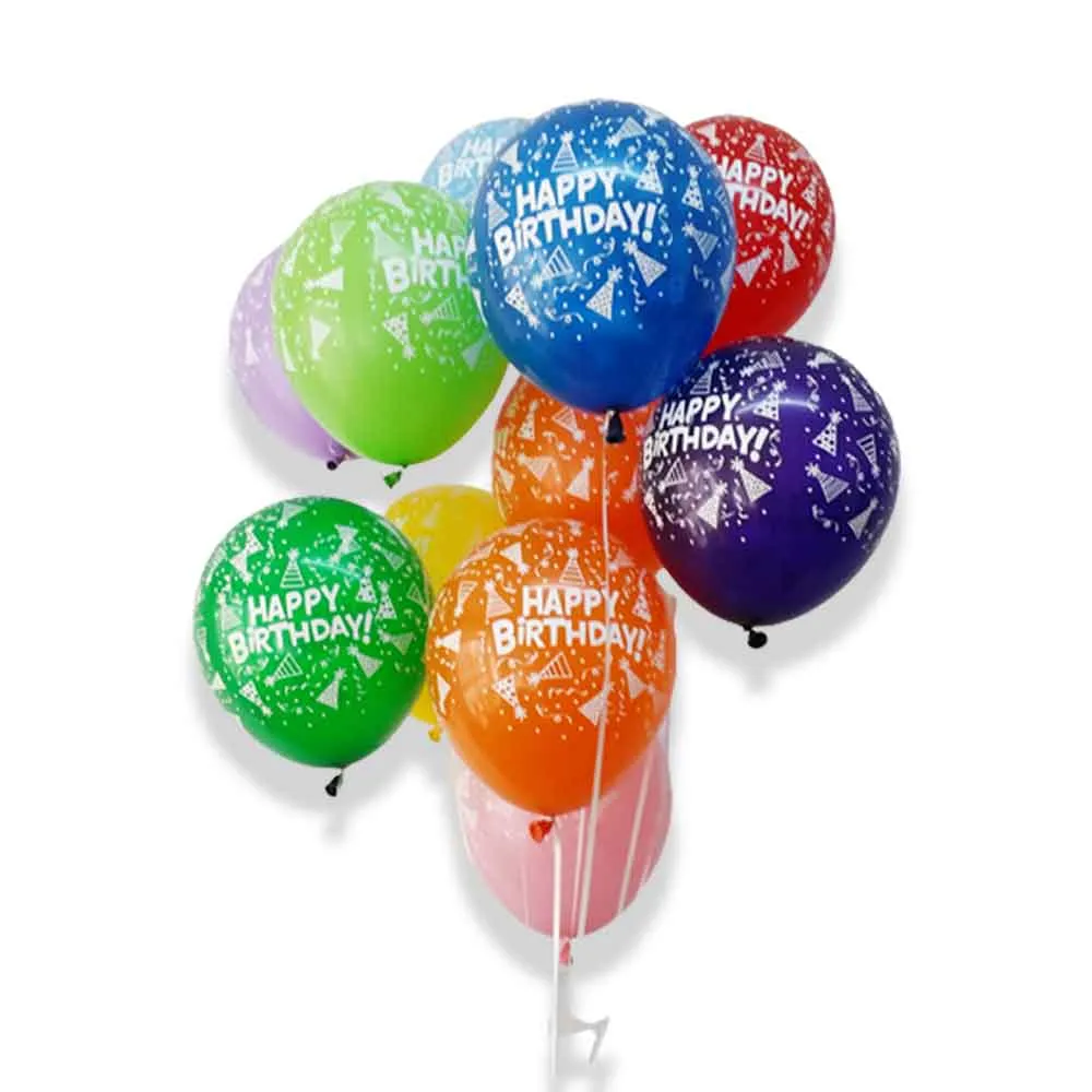 Birthday Balloons Mix Colours [Pk 10] FK