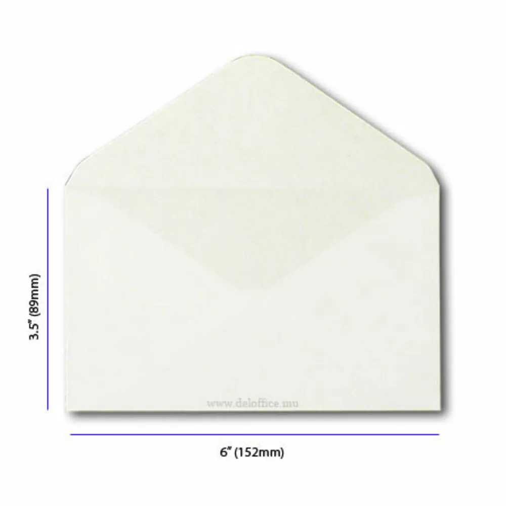 Envelope White Plain 6"x3.5", W152*D89mm, PS [Pk 100] WinPaq