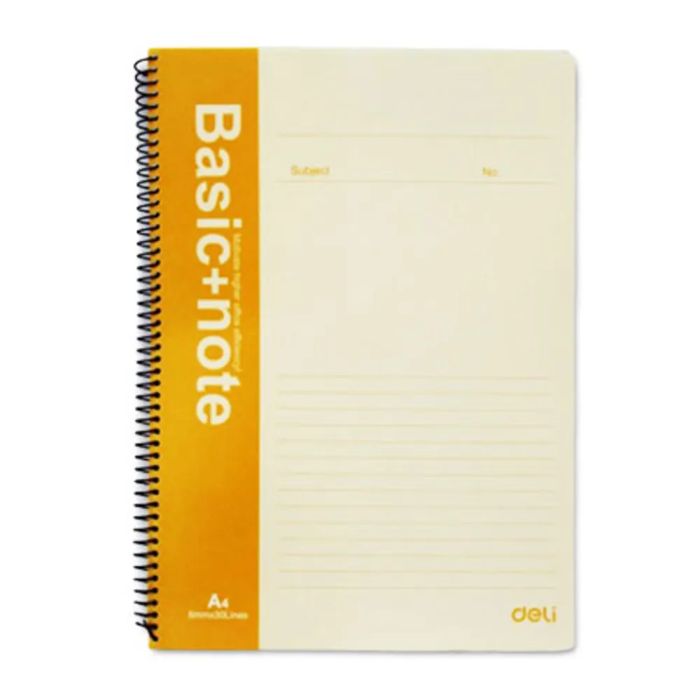 Spiral Notebook Ref 7689 A4, 80 Sheets Ruled, Single Wire Deli