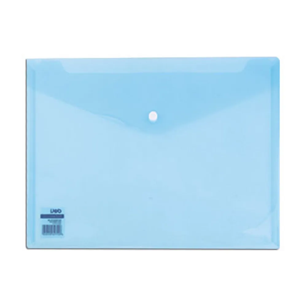 Wallet File PVC Ref E5505 A4, Transparent & Light Blue Deli