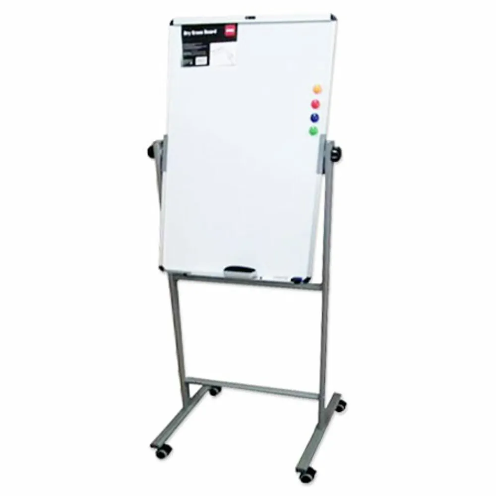 Mobile White BoardRef E7893 W60xH90cm, flipchart grey stand Deli