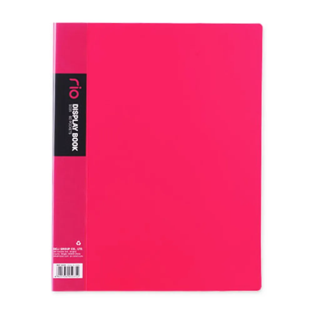 Display Book Ref E5037 A4, 100 Pockets, Fluo Colours, Plastic Deli