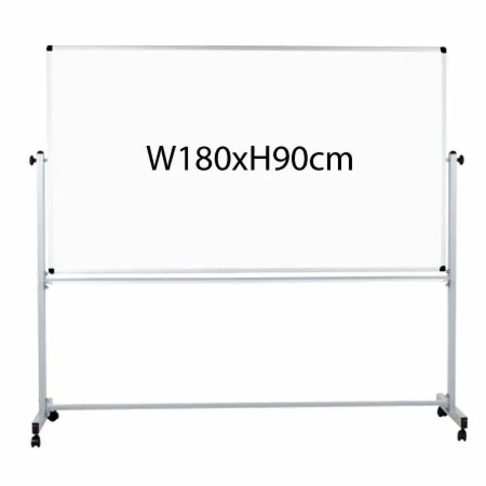 Mobile White Board Ref 7884 (Double Side) W180*H90cm, Aluminium Frame Deli