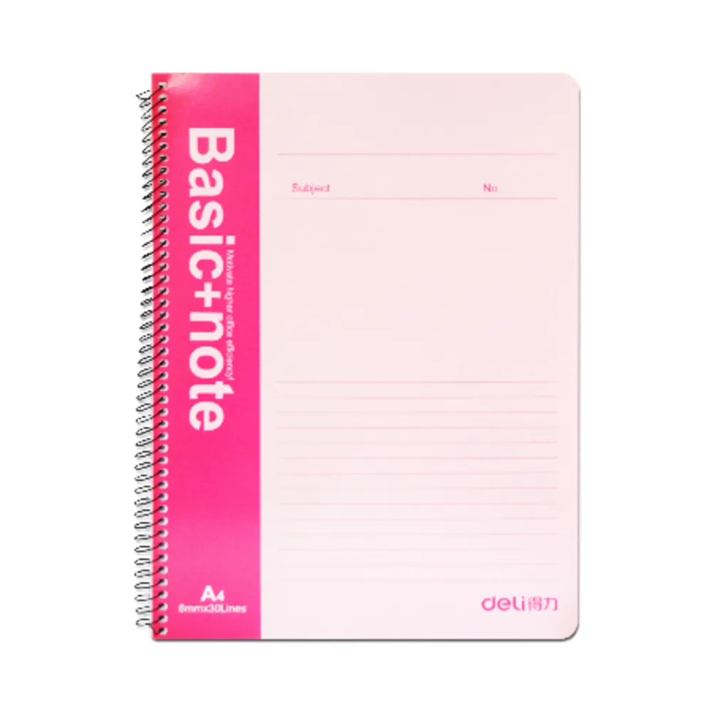 Spiral Notebook Ref 7688 A4, 60 Sheets Ruled, Single Wire Deli