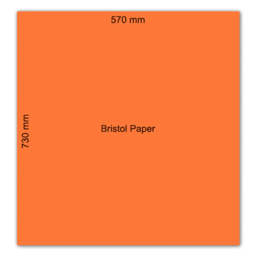 Bristol Paper  570*730 mm Vivid Orange, 160gsm No Brand