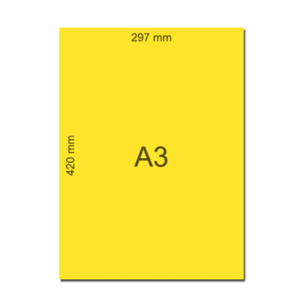Bristol Paper  A3 Vivid Yellow, 120gsm No Brand