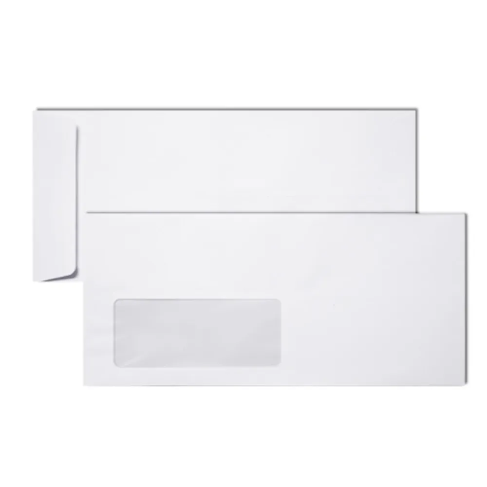 Envelope White Window 4"x9", W102*D229mm, PS [Pk 100] Paperline