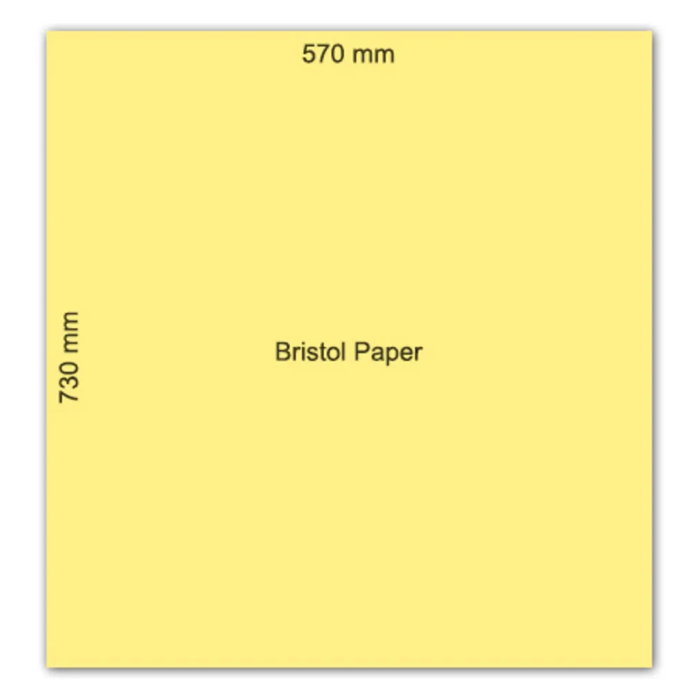 Bristol Paper  570*730 mm Yellow, 160gsm No Brand