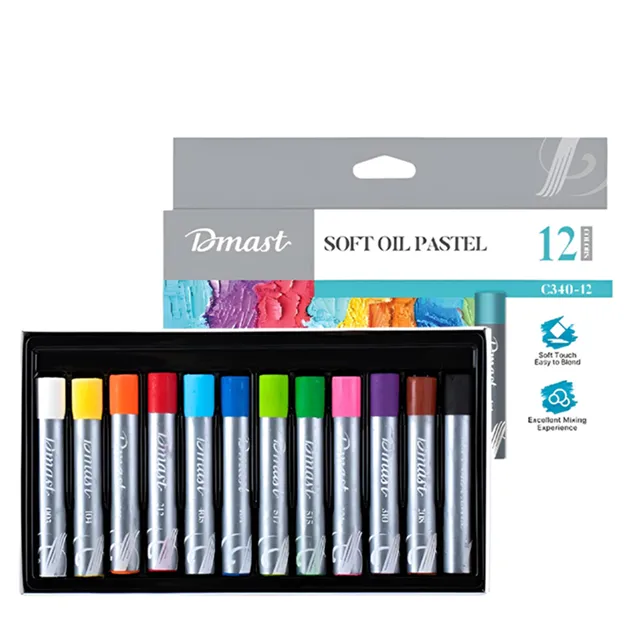 Oil Pastel Ref C340-12 12 Colors:soft :Dmast Deli