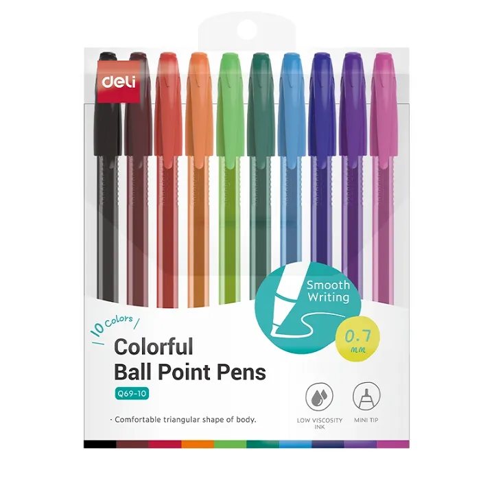Ball Pen Q69-10 07mm:10 colors Deli