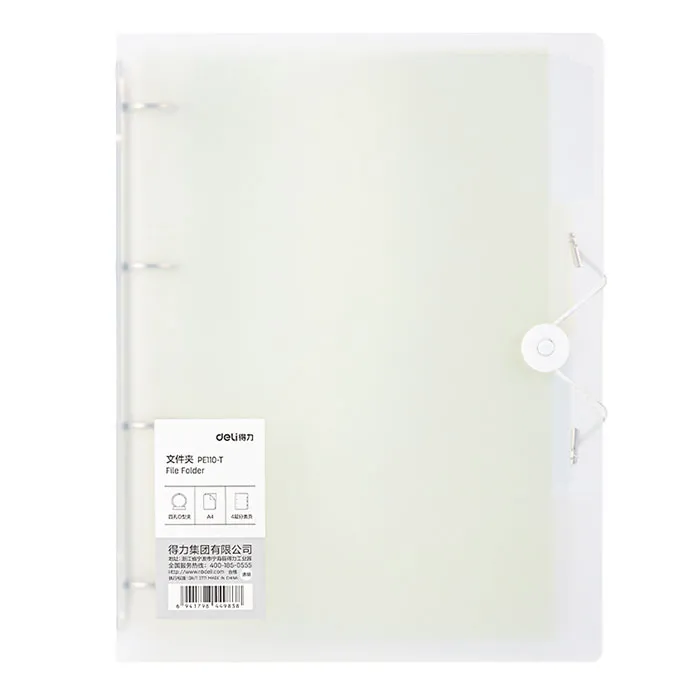 Ring File Ref PE110-T A4:4 Holes Transparent Deli