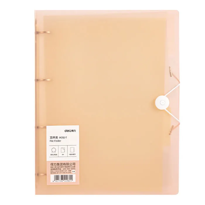 Ring File Ref PE110-T A4:4 Hole Red Deli