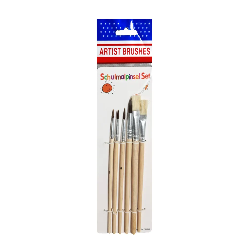 Paint Brush Set Ref ARTB6 Round & Flat (6pcs) SW