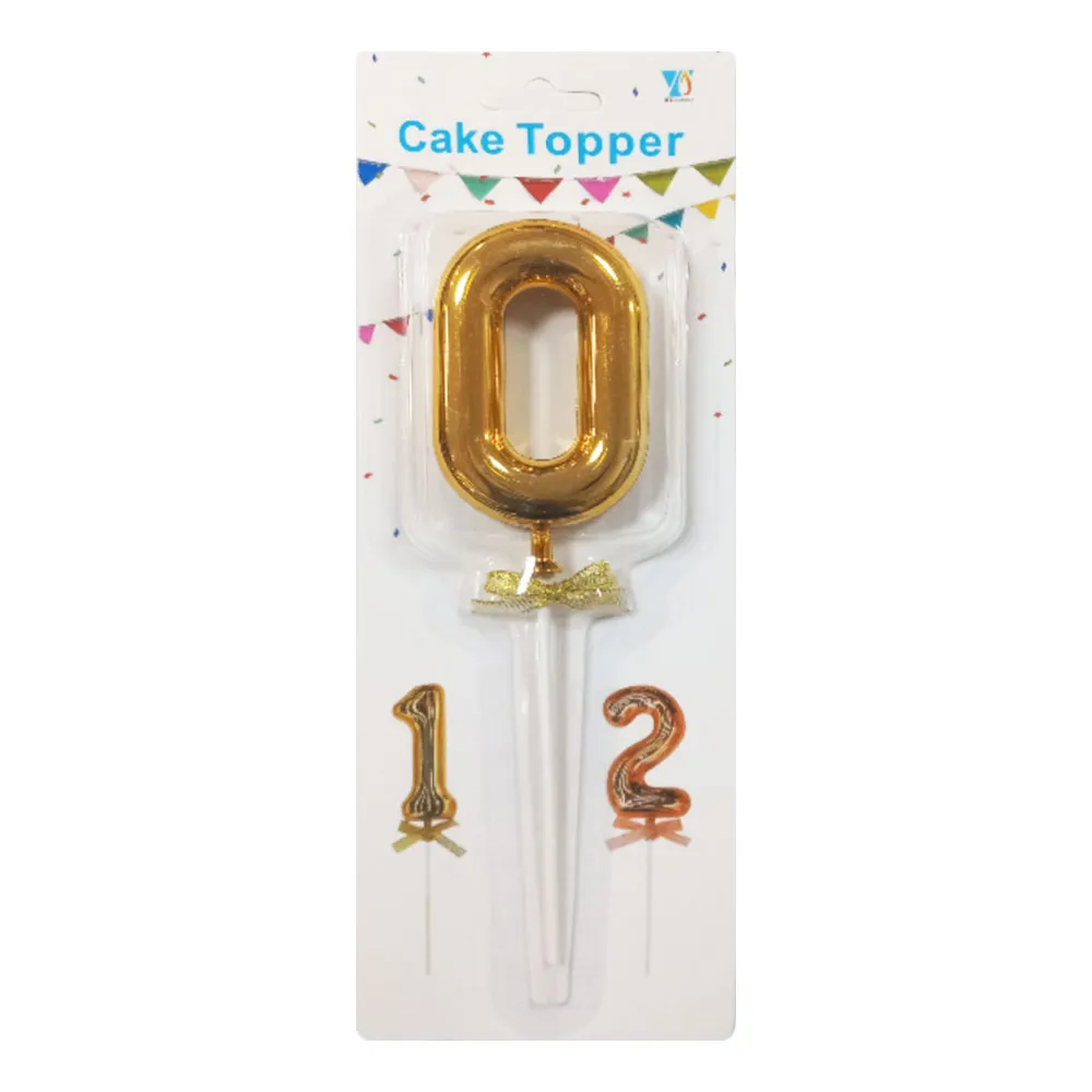 Party Cake Topper No.0-9, Gold WTC