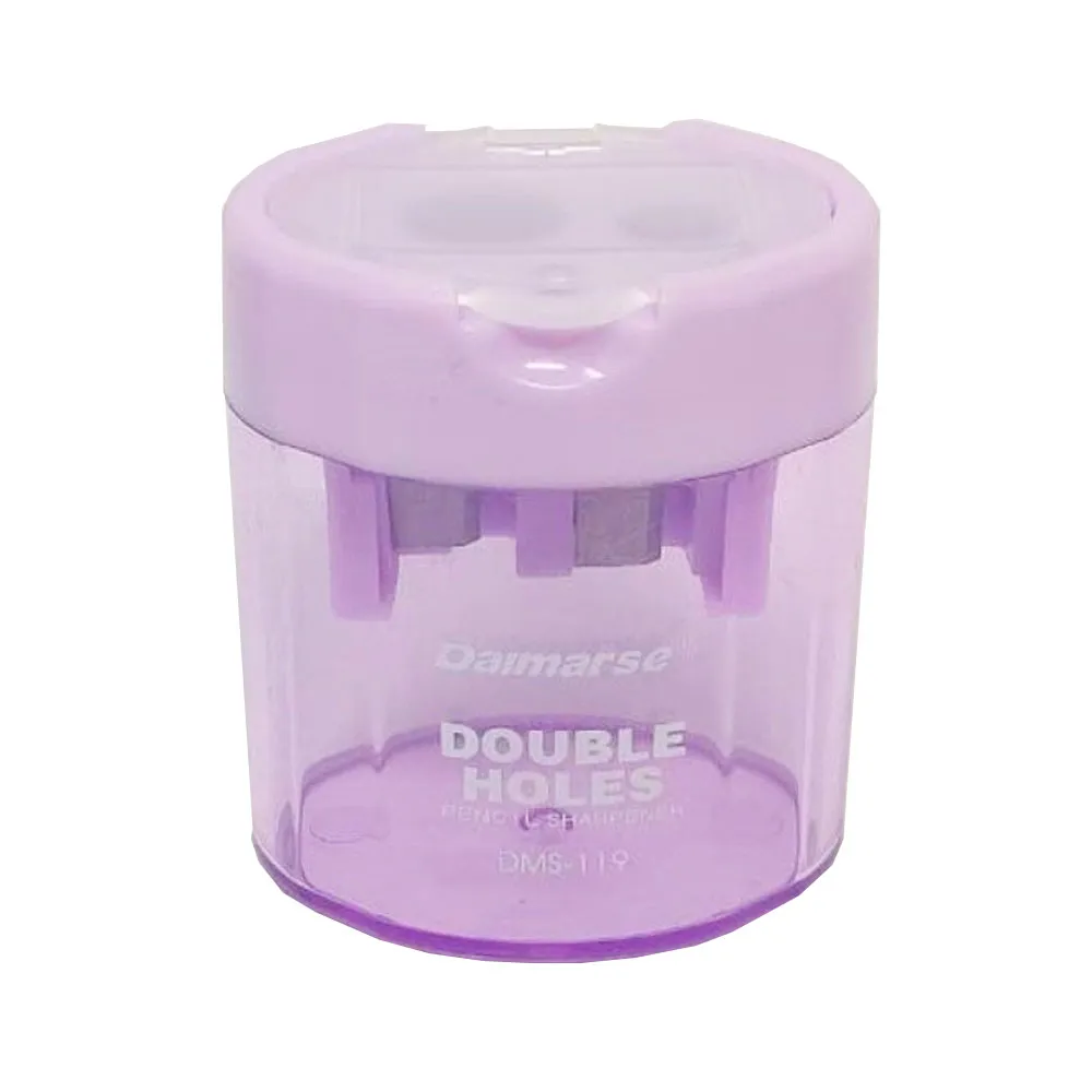 Pencil Sharpener Ref DMS-119 Two Hole, Assorted Colour SW